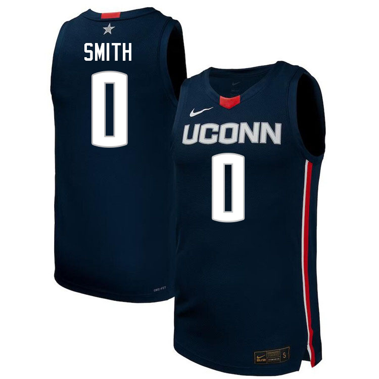 Uconn Huskies #0 Malachi Smith College Basketball Jersey Stitched-Alternater Navy